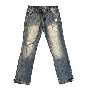 American Eagle Womens Boy Fit Jeans Size 4 Live Your Life Distressed Jeans